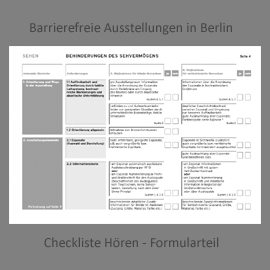 Auszug aus der Checkliste Barrierefreie Ausstellungen in Berlin Formularteil